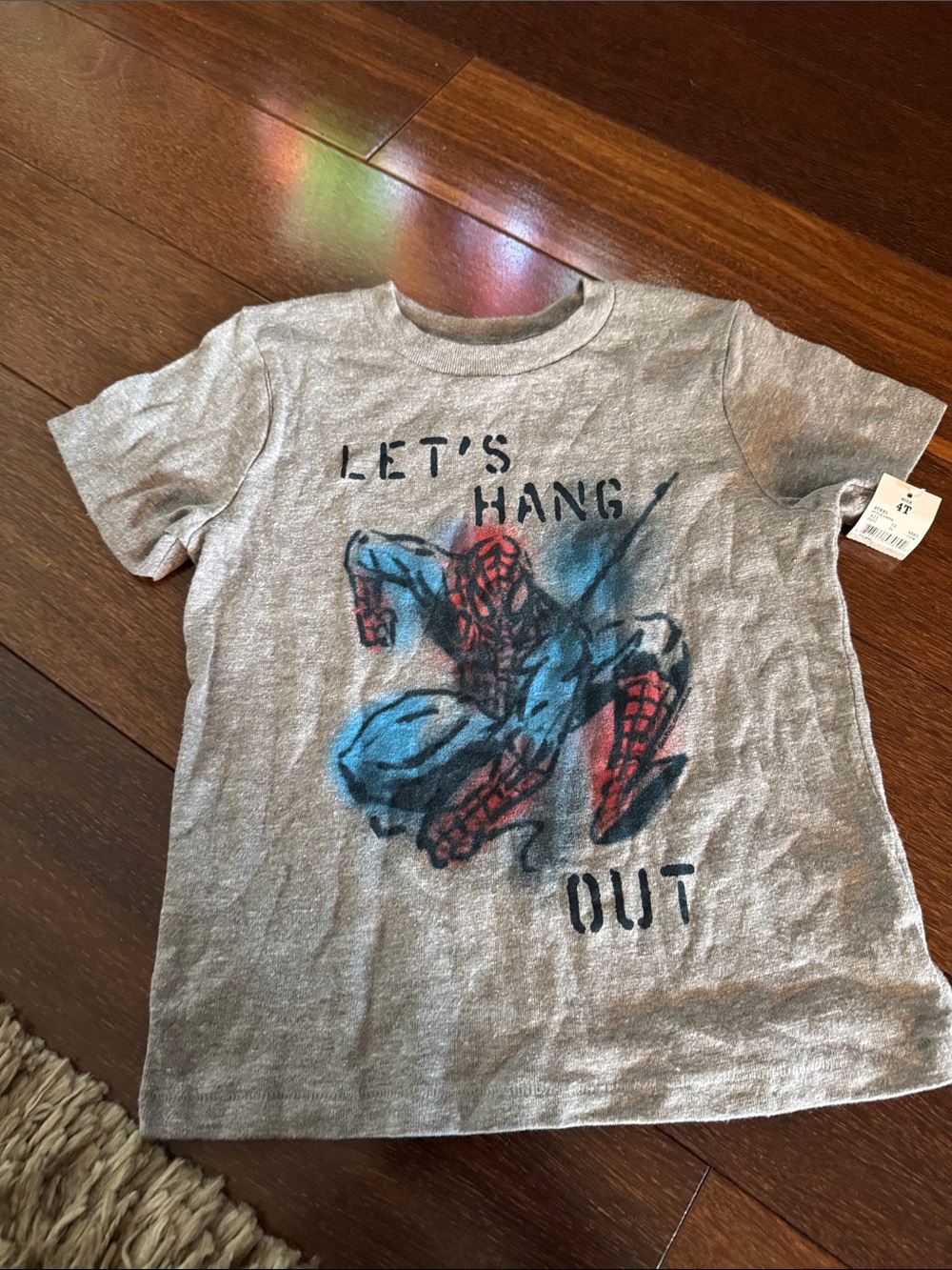 Boys Grey Spider-Man 'Let's Hang Out' Short Sleeve Tee